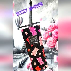 NWT BETSEY JOHNSON GUMMY BEARS  GUM DROPS VALENTINE THROW BLACK, PINK